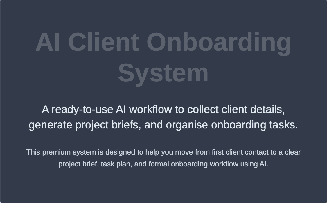 AI Client Onboarding System