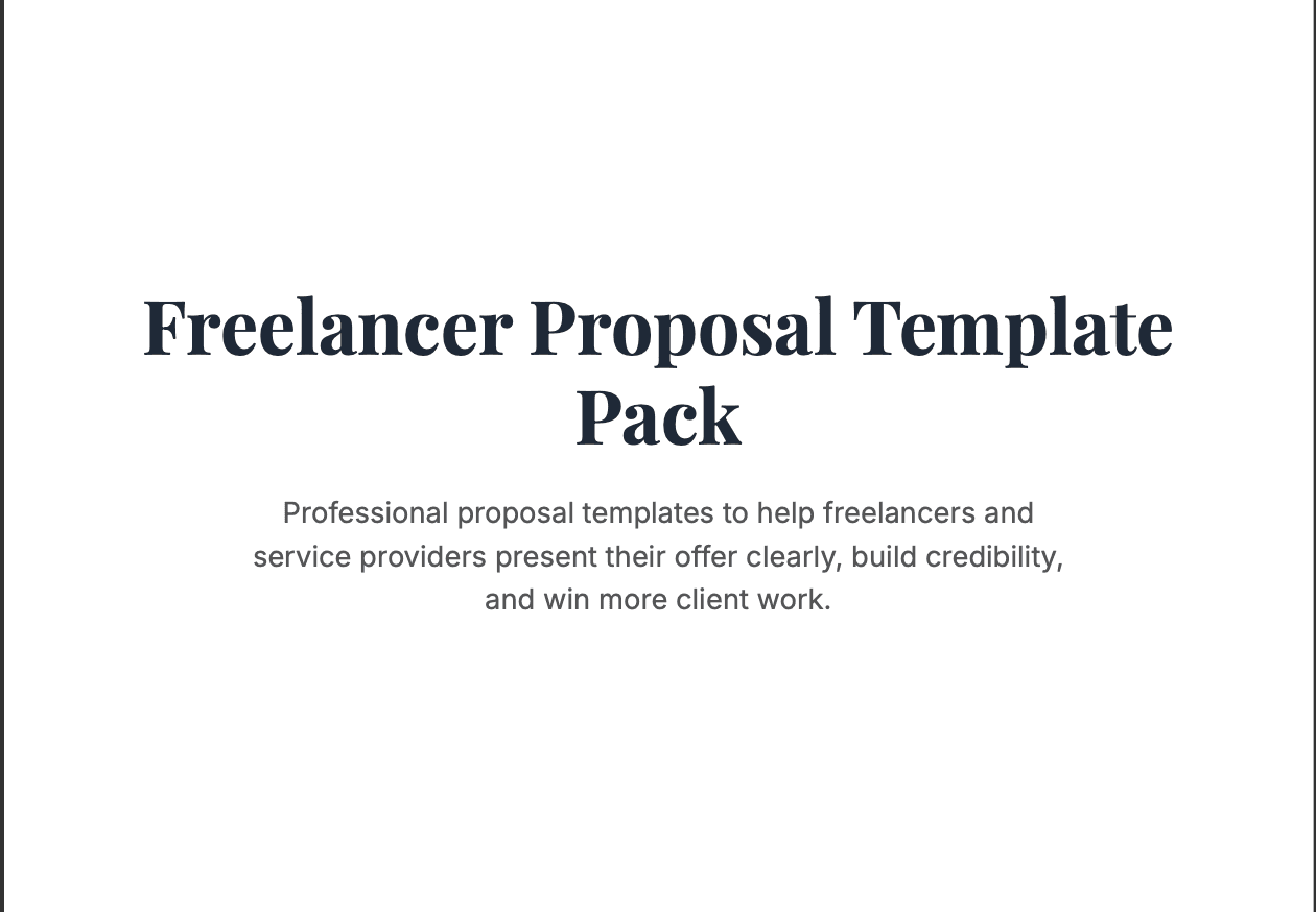 Freelancer Proposal Template Pack